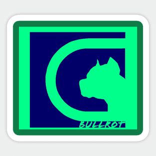 Bullrot Bleu Vert Fluo et Nom Sticker